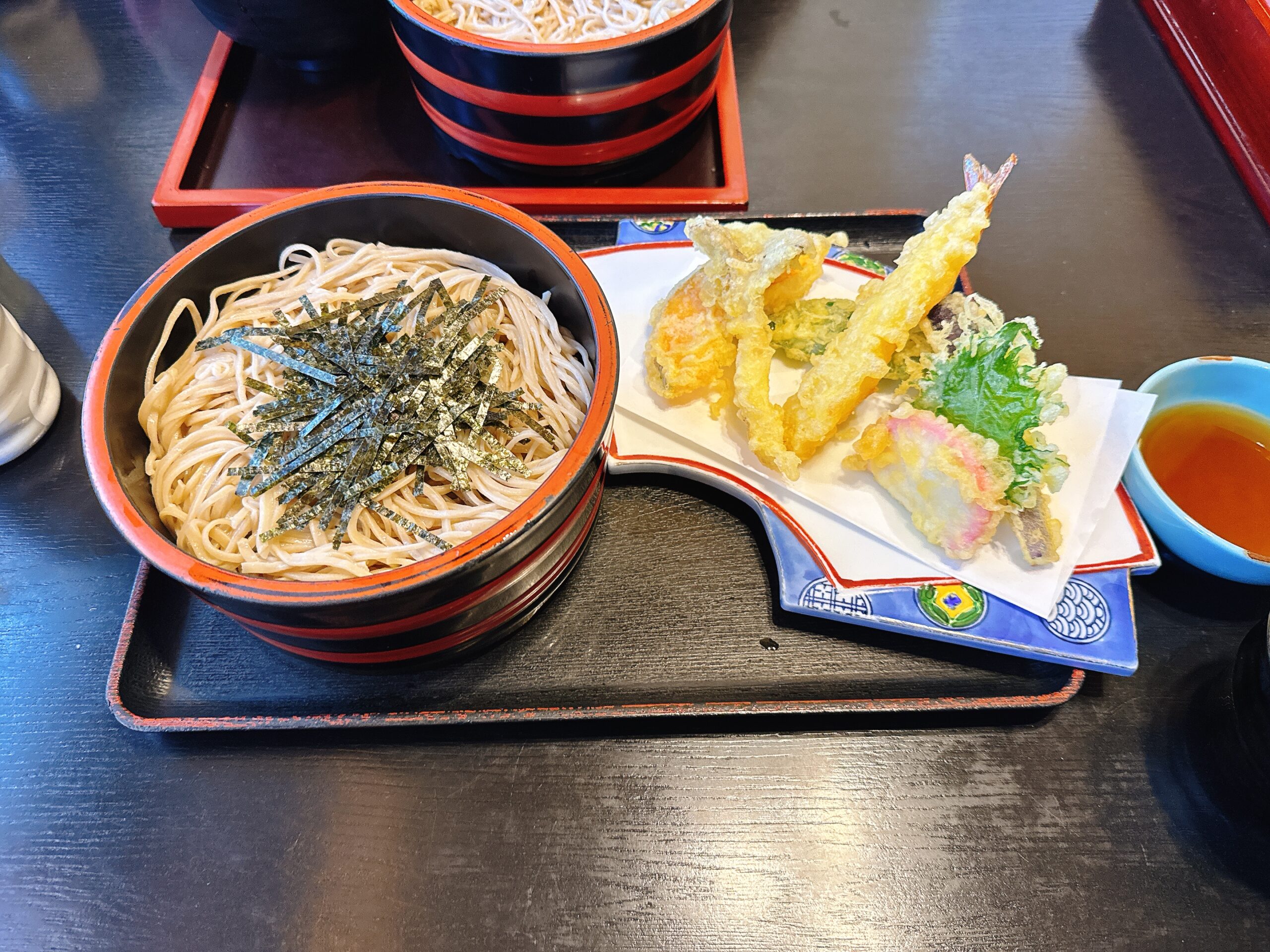佐久の草笛の「海老天ざる蕎麦 並」